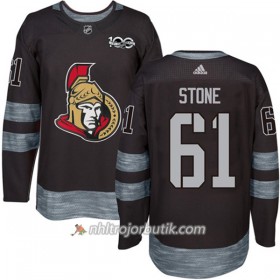 Män Ishockey Ottawa Senators Tröja Mark Stone 61 1917-2017 100th Anniversary Adidas Svart Authentic